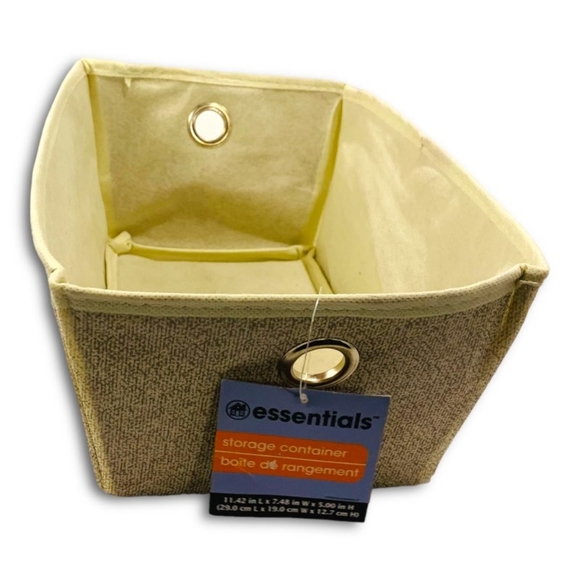 Essentials Fabric Storage Container Lot of 3 - Brown & Cream. NEW! - Picture 3 of 8